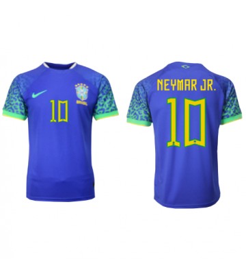 Brasilien Neymar Jr #10 Udebanetrøje VM 2022 Kort ærmer